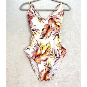 NEW! KONA SOL Swimsuit One Piece Womens S Hawaiian Floral Bra Medium Coverage